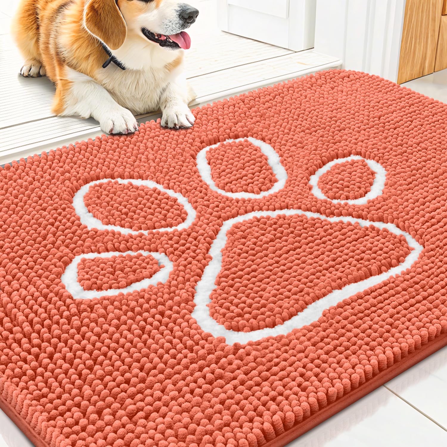 Smiry felpudo para puerta en chenille suave para mayor comodidad al entrar