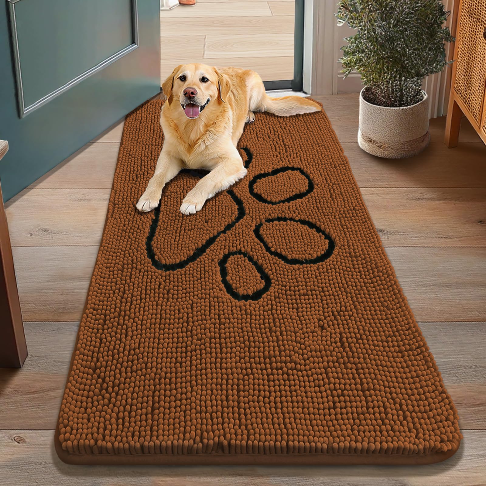 Smiry felpudo puerta patas sucias, absorbe humedad y mantiene la entrada limpia