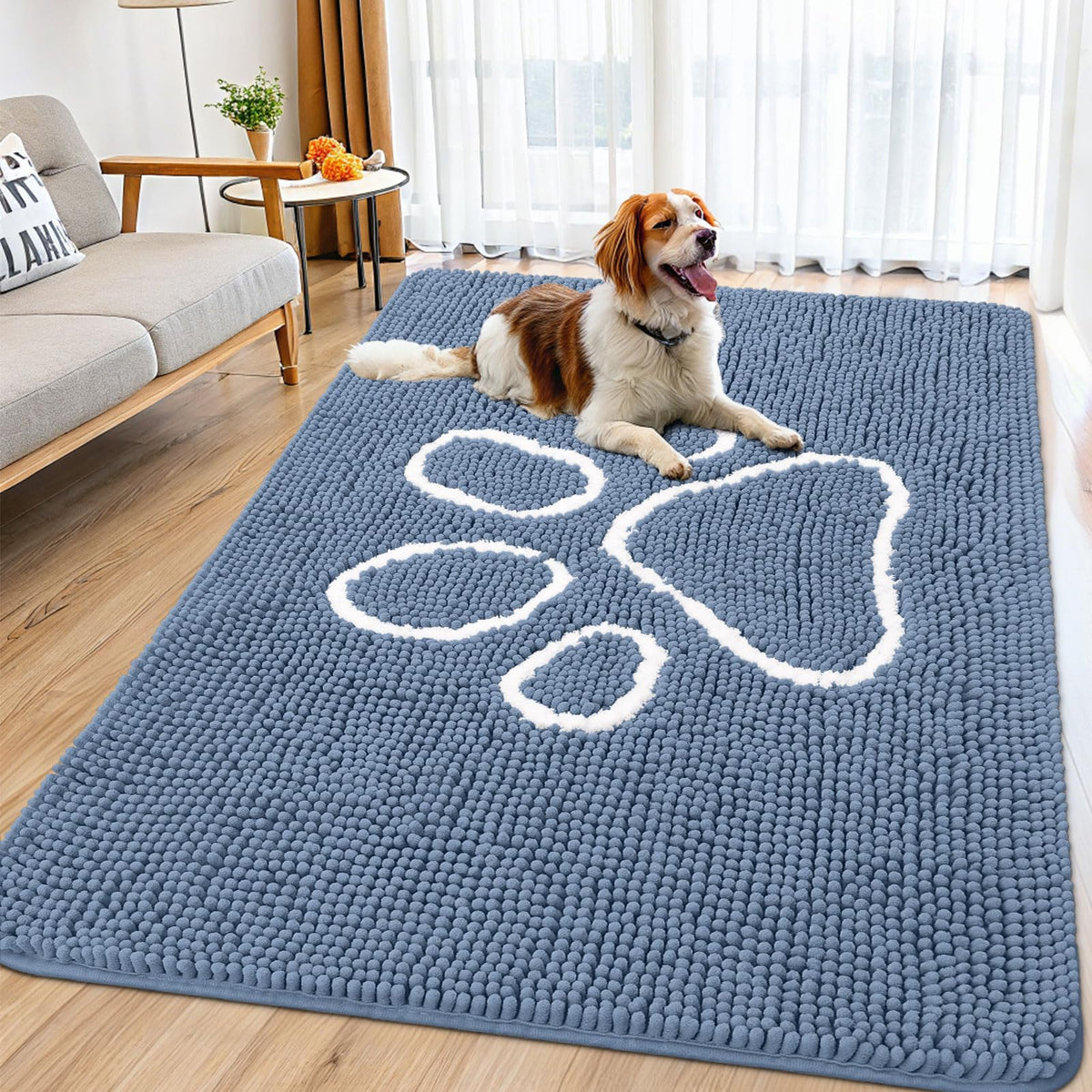 Smiry felpudo para puerta con patas mojadas, absorbe agua para interiores limpios.
