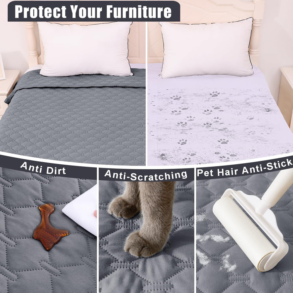 Manta Smiry para mascotas con patrón a cuadros, estilo y cobertura.
