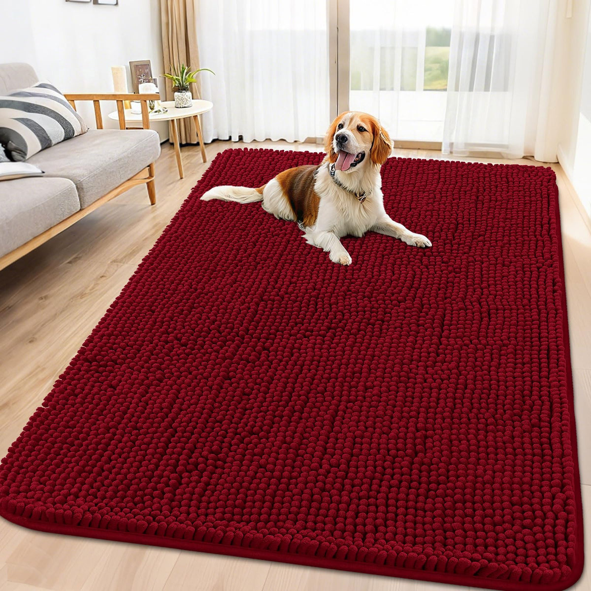 Smiry textura chenille suave para la entrada y confort para mascotas.