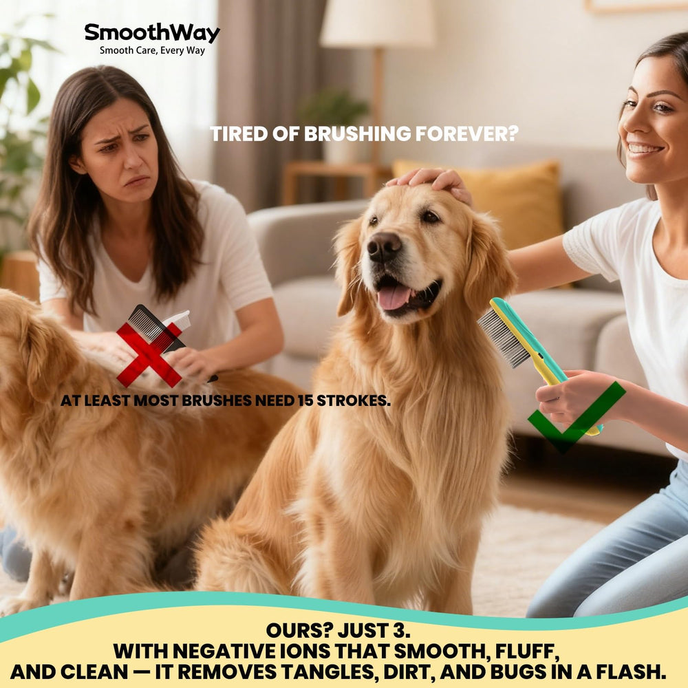 Smoothway diseño antiestático con puntas redondeadas evita enganches durante cepillado.