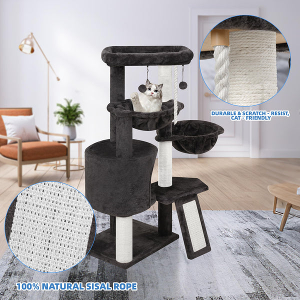 Smouatou Xin tres niveles: postes de sisal para rascar sin dañar muebles.