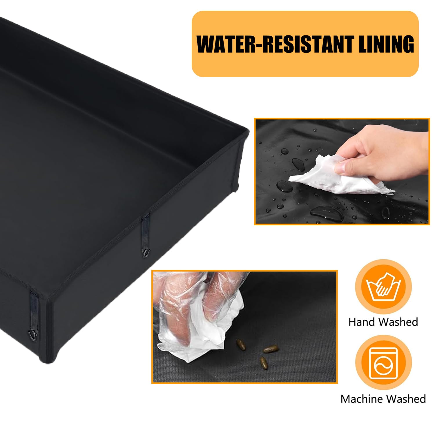 Forro impermeable exterior SNAAT protege contra mordiscos y facilita limpieza.