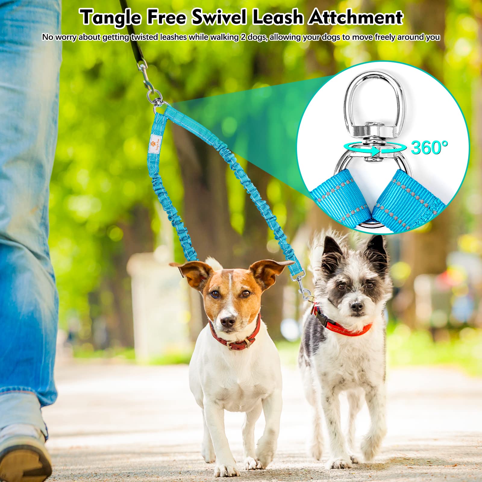 Amortiguación Bungee de Snagle Paw, longitud ajustable de 51 a 80 cm.