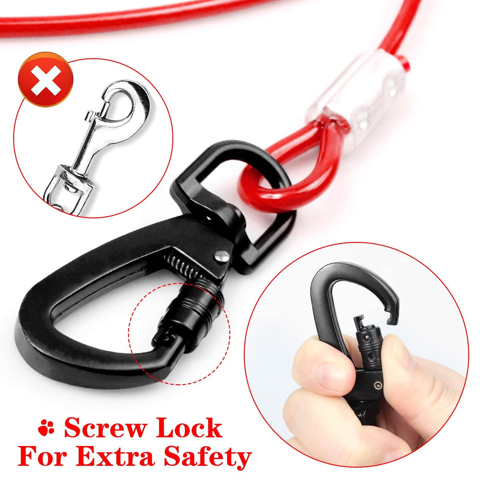 Snagle Paw recubierto con PVC rojo para mayor protección y seguridad.