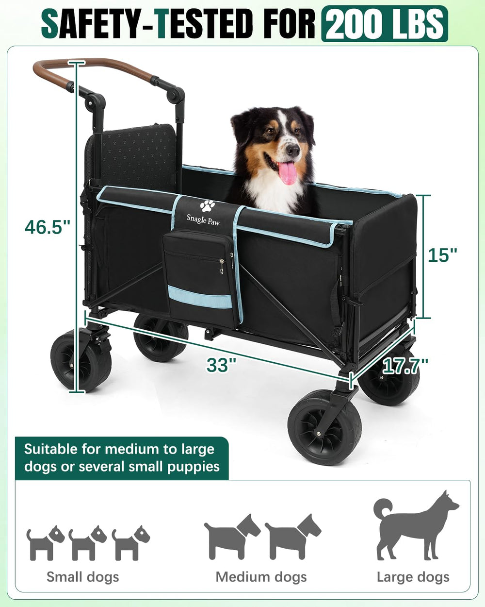 Snagle Paw diseño ideal para perros grandes y mayor capacidad
