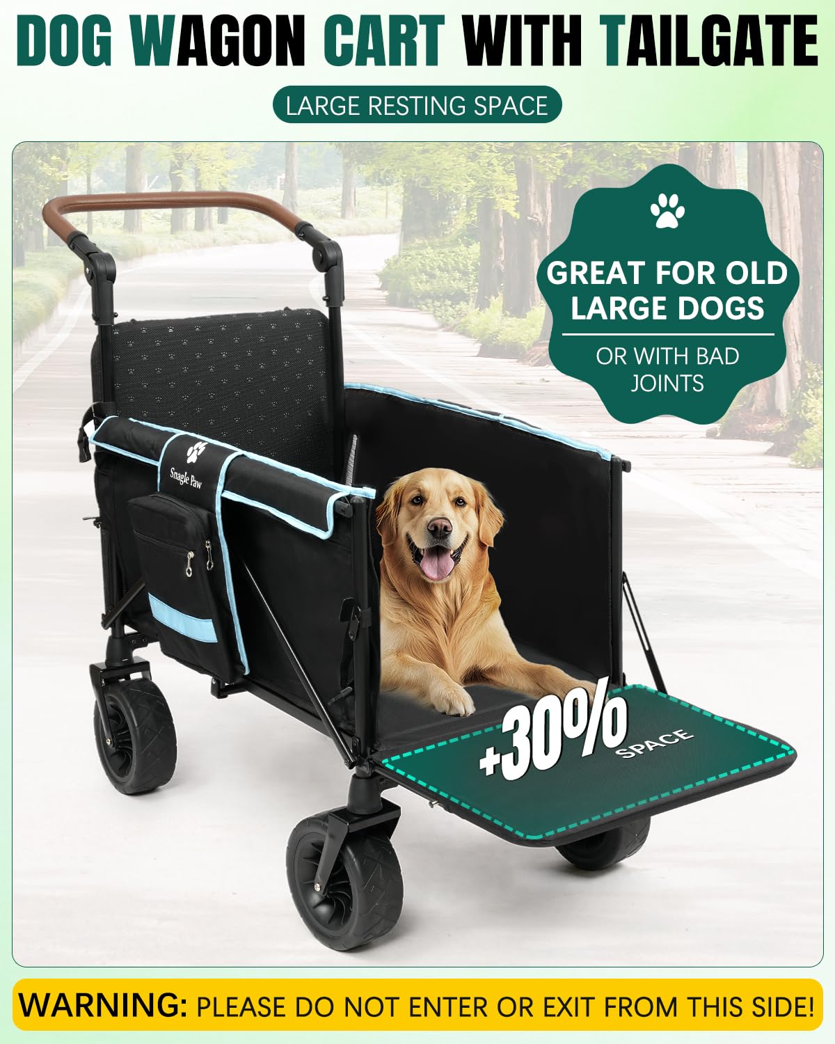 Snagle Paw ruedas todo terreno con frenos para superficies irregulares