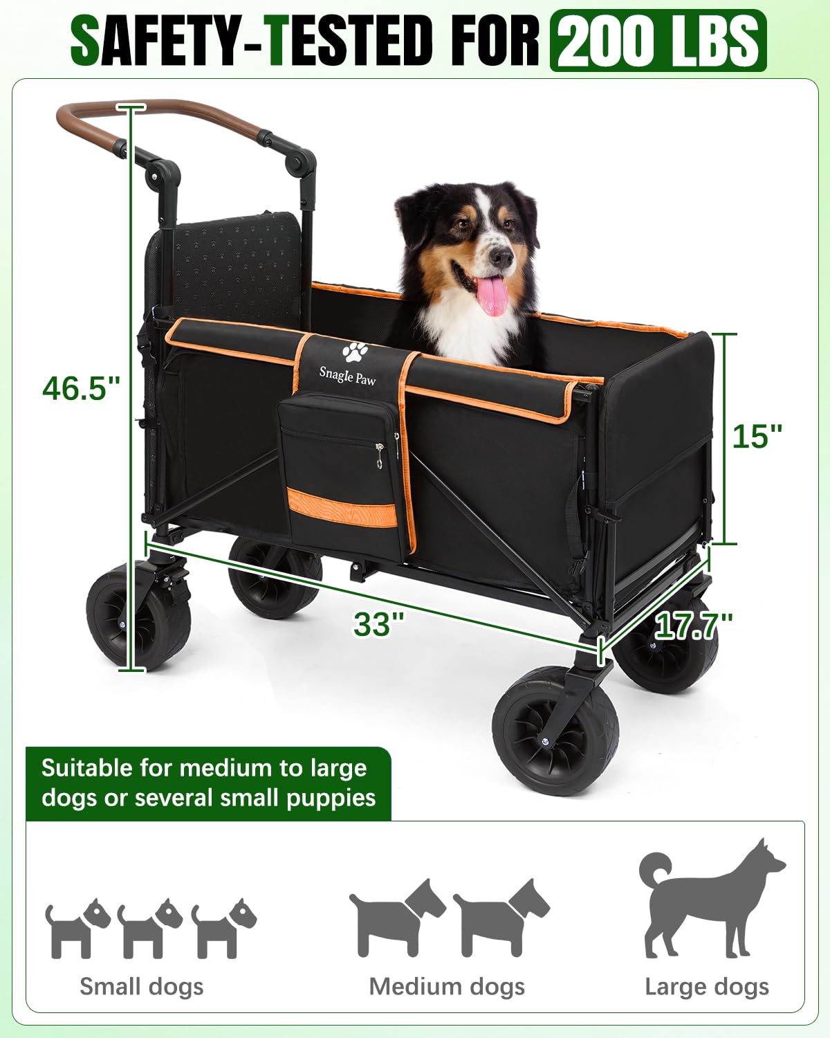 Plegado rápido de Snagle Paw Wagon para guardarlo fácilmente