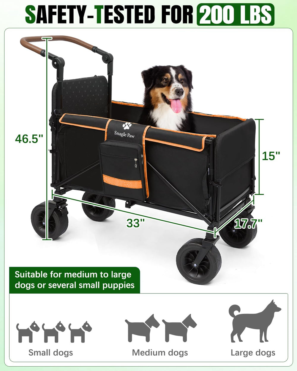Plegado rápido de Snagle Paw Wagon para guardarlo fácilmente