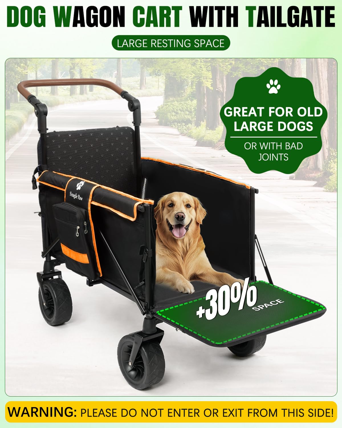 Ruedas todo terreno del Snagle Paw Wagon para superficies variadas