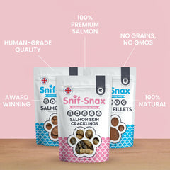 Snif-Snax Salmon Variety Pack proteína-alta para perros activos