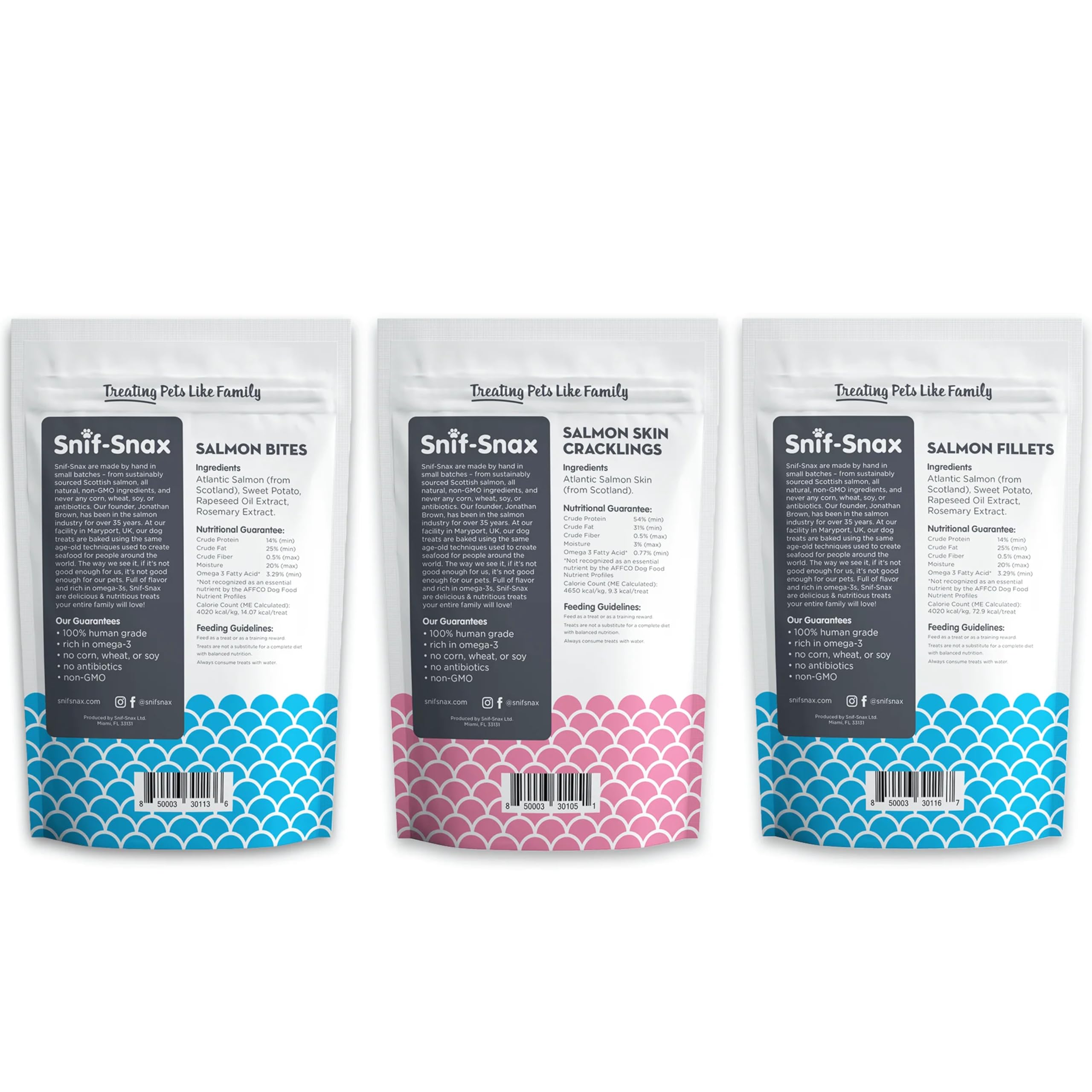 Snif-Snax Salmon Variety Pack uso diario como premio en paseos y juegos