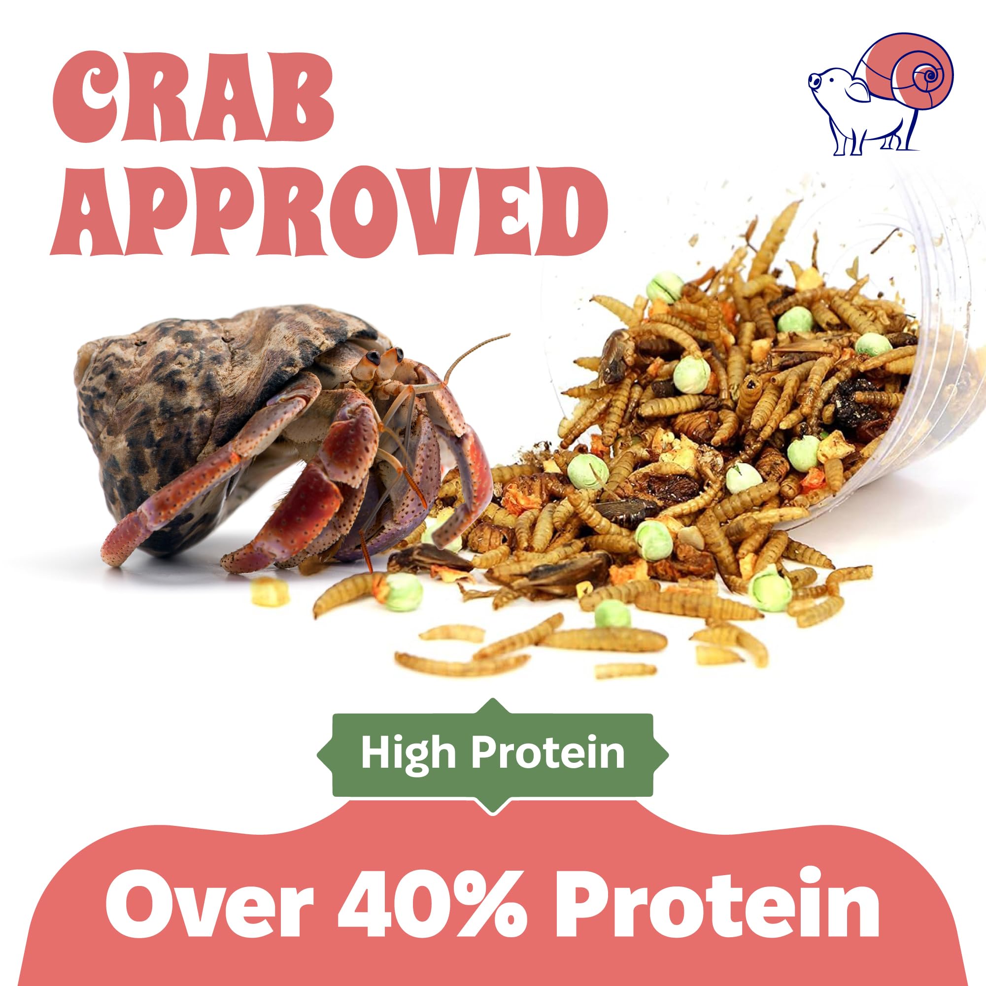Snout and Shell Crabby Bug Blend vegetales germinados aportan textura y sabor.