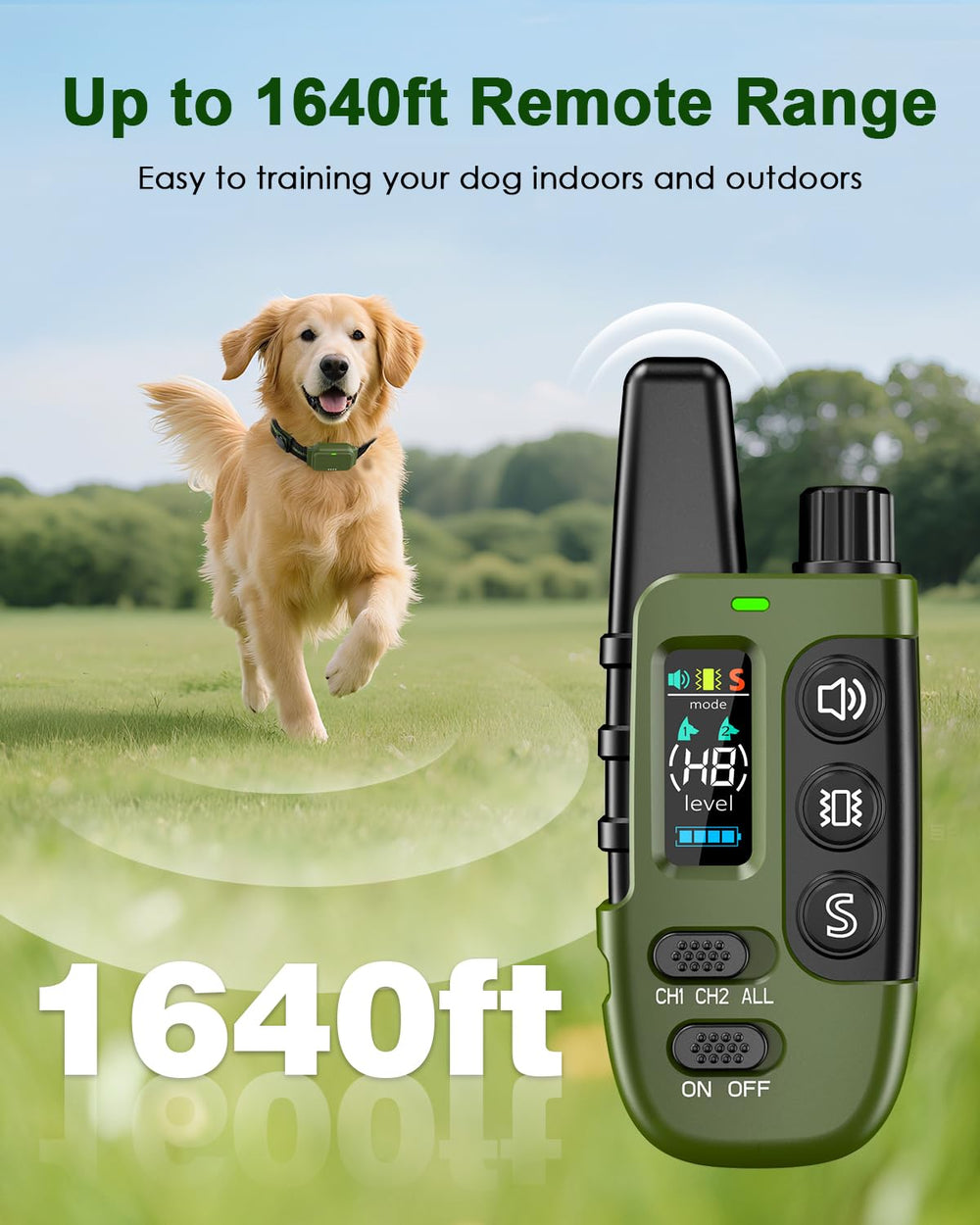 Control remoto Snsng de doble canal para entrenamiento de dos perros.