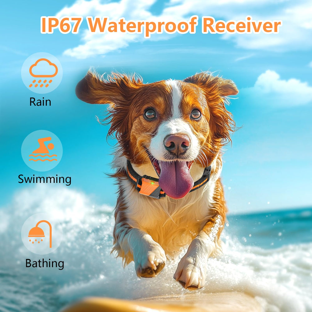 Snsng Shock Collar IP67 resistente al agua para entrenar bajo lluvia o charcos.