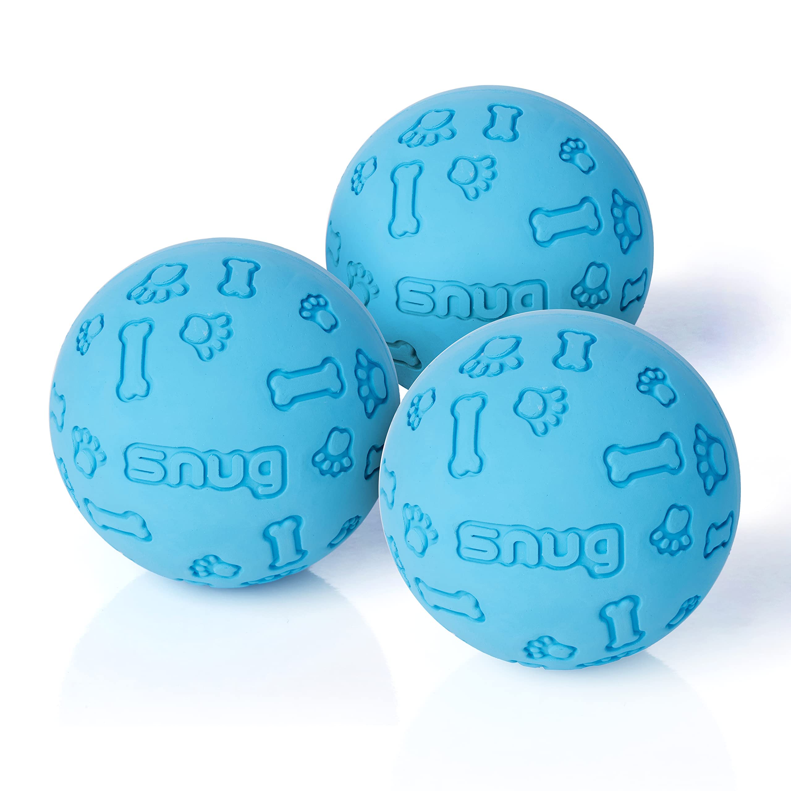 Bola Snug de goma azul para perros pequeños, ideal para juego de buscar