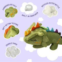 Drowsy Dragon de SNUGAROOZ con crujidos para estimular el juego.