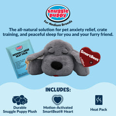 Snuggle Puppy con calentador extraíble para confort durante la siesta.