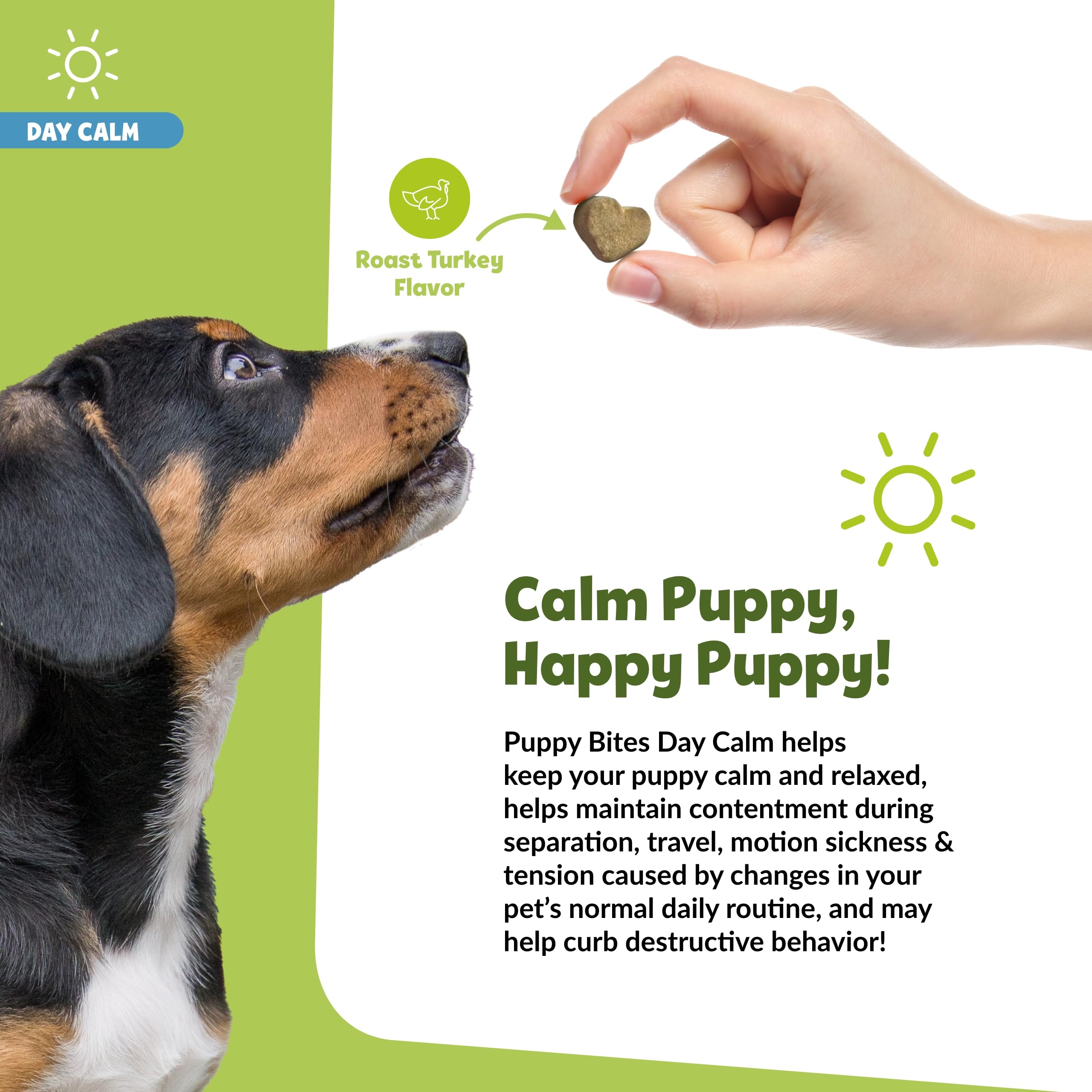 Snuggle Puppy Día de Calma: ingrediente colostro que podría apoyar una sensación de calma.