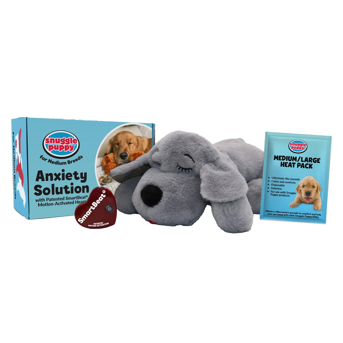 Snuggle Puppy con latido real para perros, fomenta la calma del cachorro.