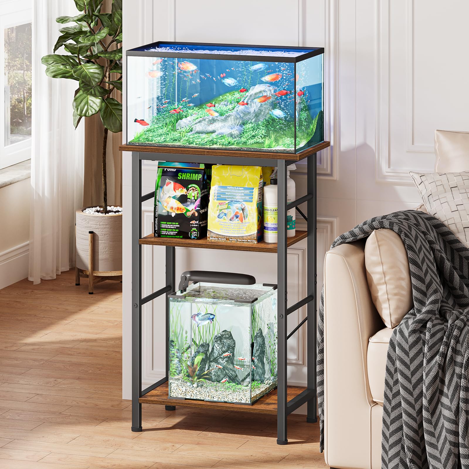 Snughome: estante para acuario de 5-10 galones con soporte seguro.