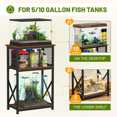 Snughome: encimera de 220 libras para acuario de 10 galones y accesorios