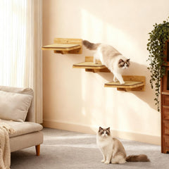 Escalón de pared SnuyGo 8x7 con superficie de sisal para mayor agarre.