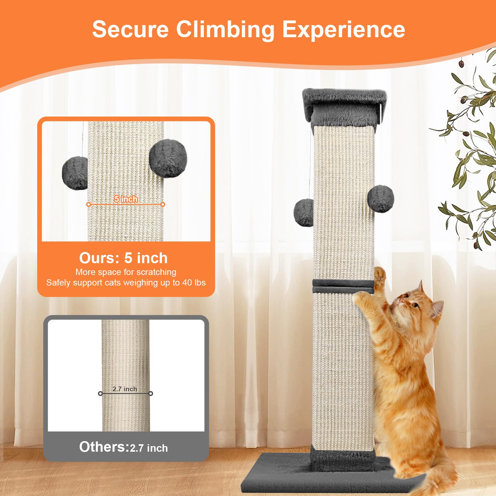 SOCATER diseño alto favorece el estiramiento de gatos curiosos.