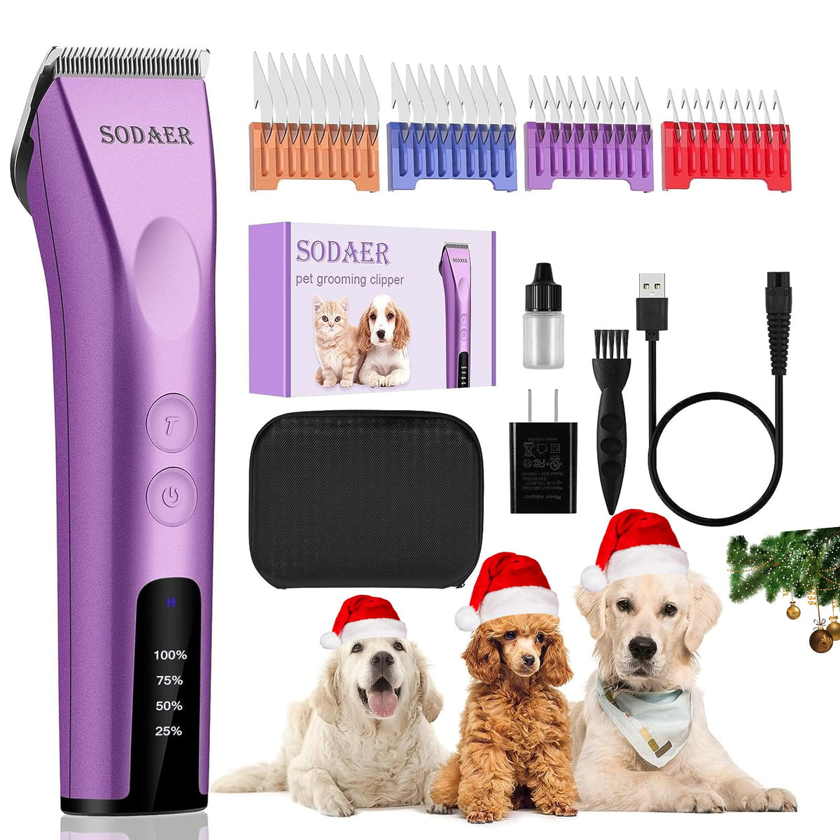 Sodaer kit grooming 5 en 1 para mascotas, ideal para recorte en casa.