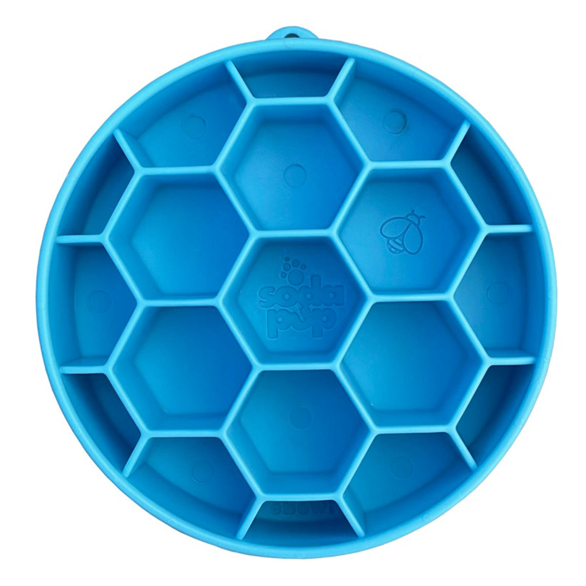 SodaPup Honeycomb Enrichment Bowl, duradera para comidas húmedas y secas, promueve exploración.