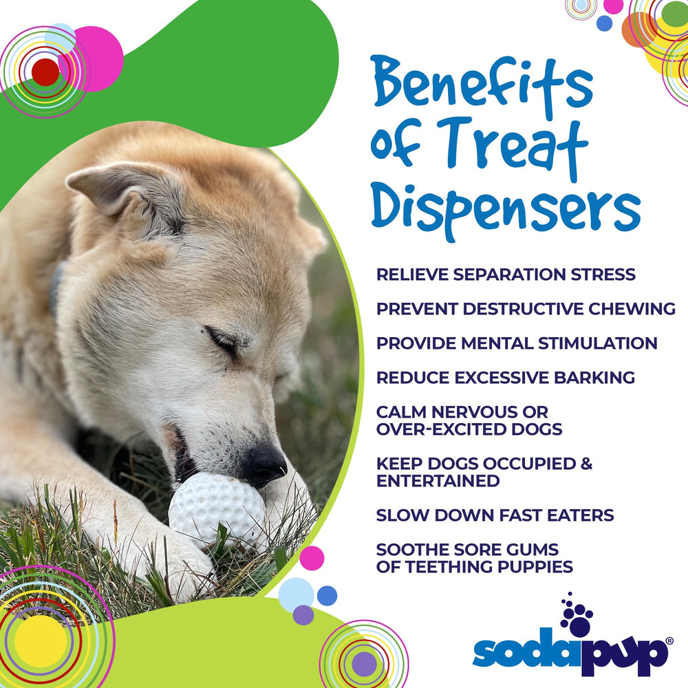 SodaPup material de goma no tóxico, seguro para mordidas de mascotas.
