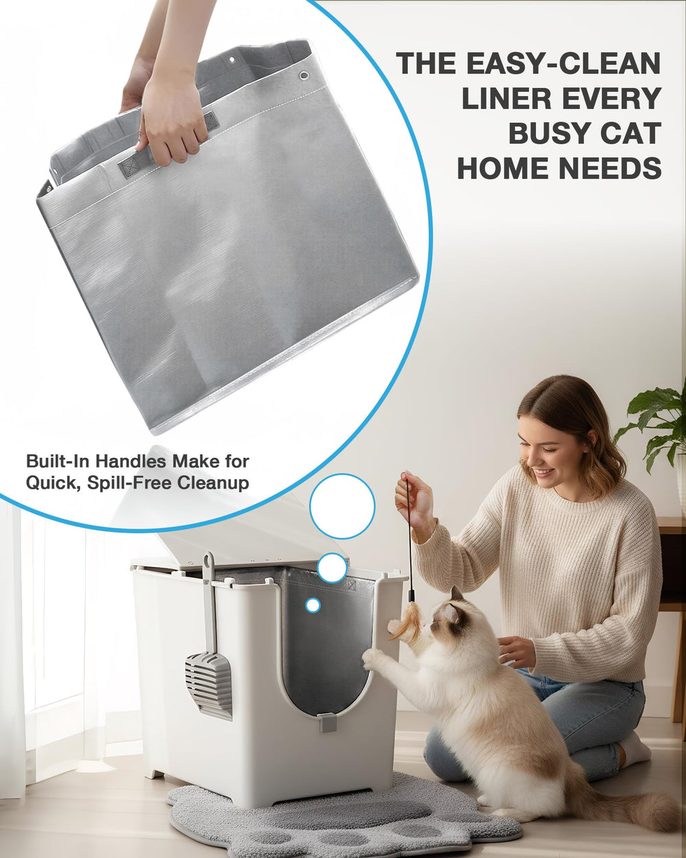 Liner con asas resistentes de Sodiafell para Modkat Type-F facilita vaciado