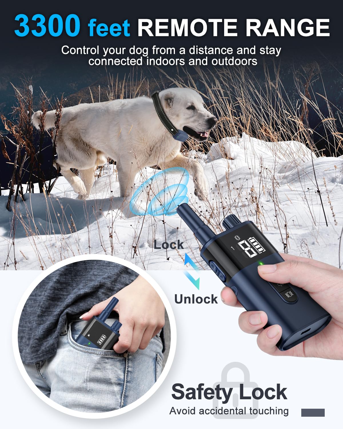 SODOG Carga USB-C para mando y collar, carga rápida.
