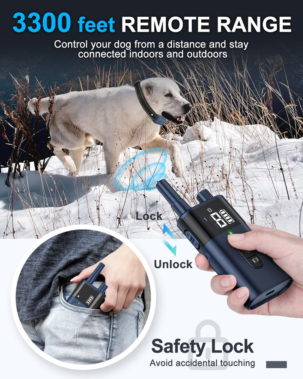 SODOG Carga USB-C para mando y collar, carga rápida.
