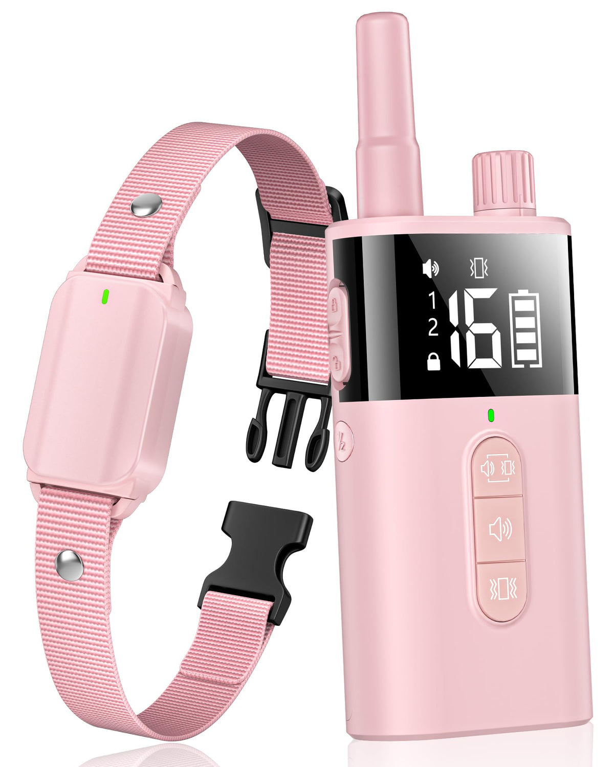 SODOG collar de entrenamiento sin choque con control remoto rosa para captar la atención del perro.