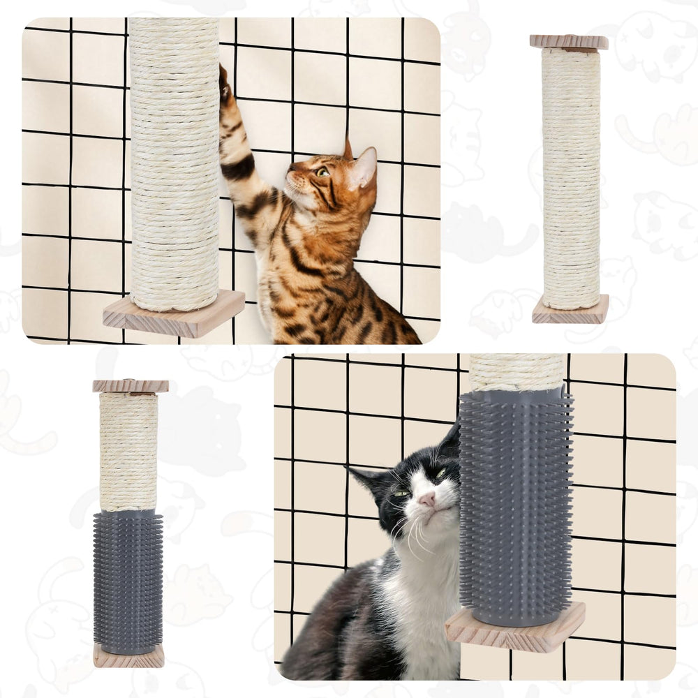 SoeKoa poste rascador dentro de la jaula, área de juego para gatos.