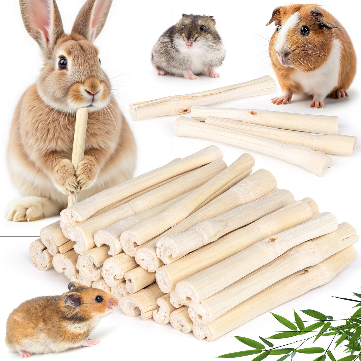 Sofier pack 300 g de palitos de bambú dulces para conejos, snack seguro.