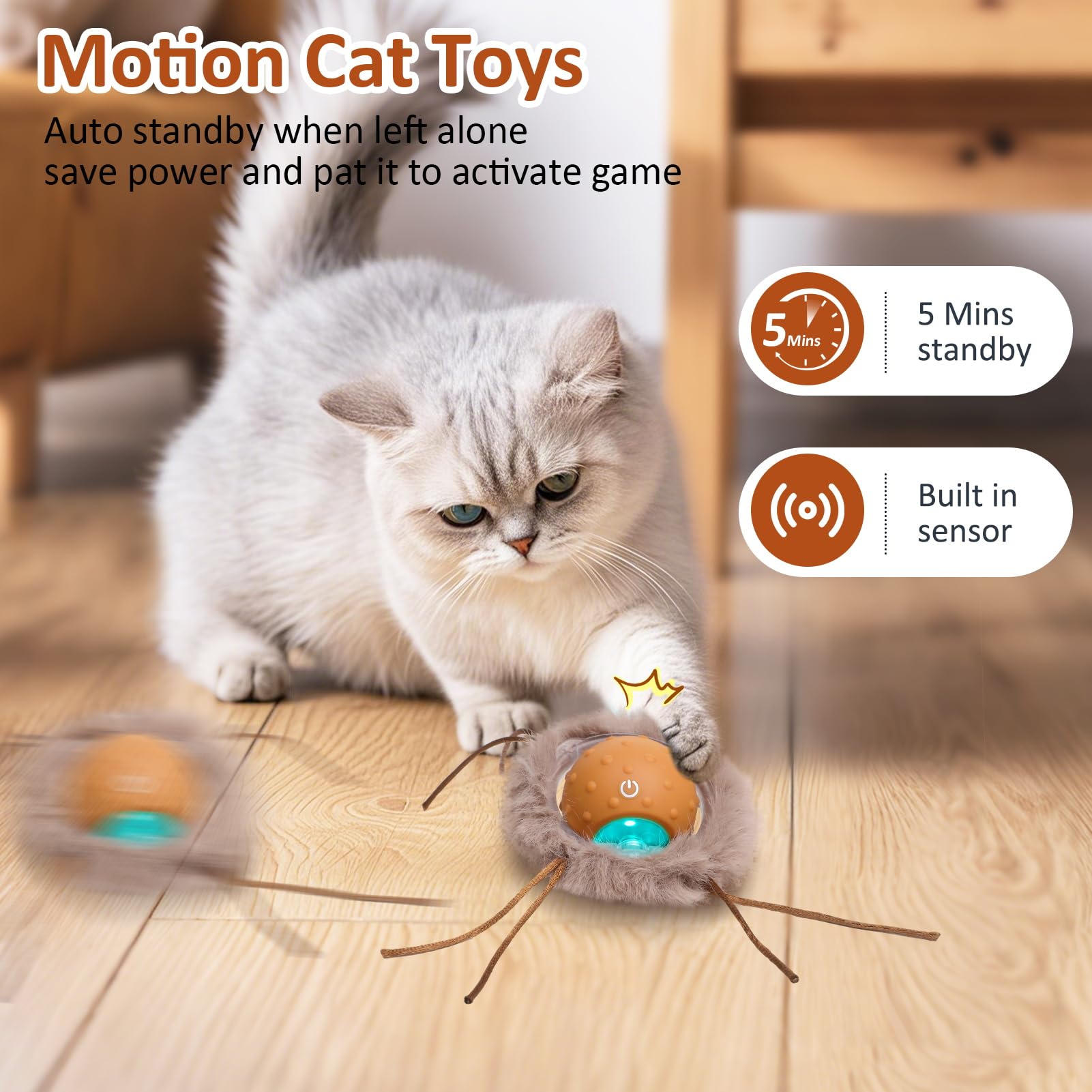 Sofolor movimiento automático de juguete, mantiene gatos entretenidos mientras juegan.