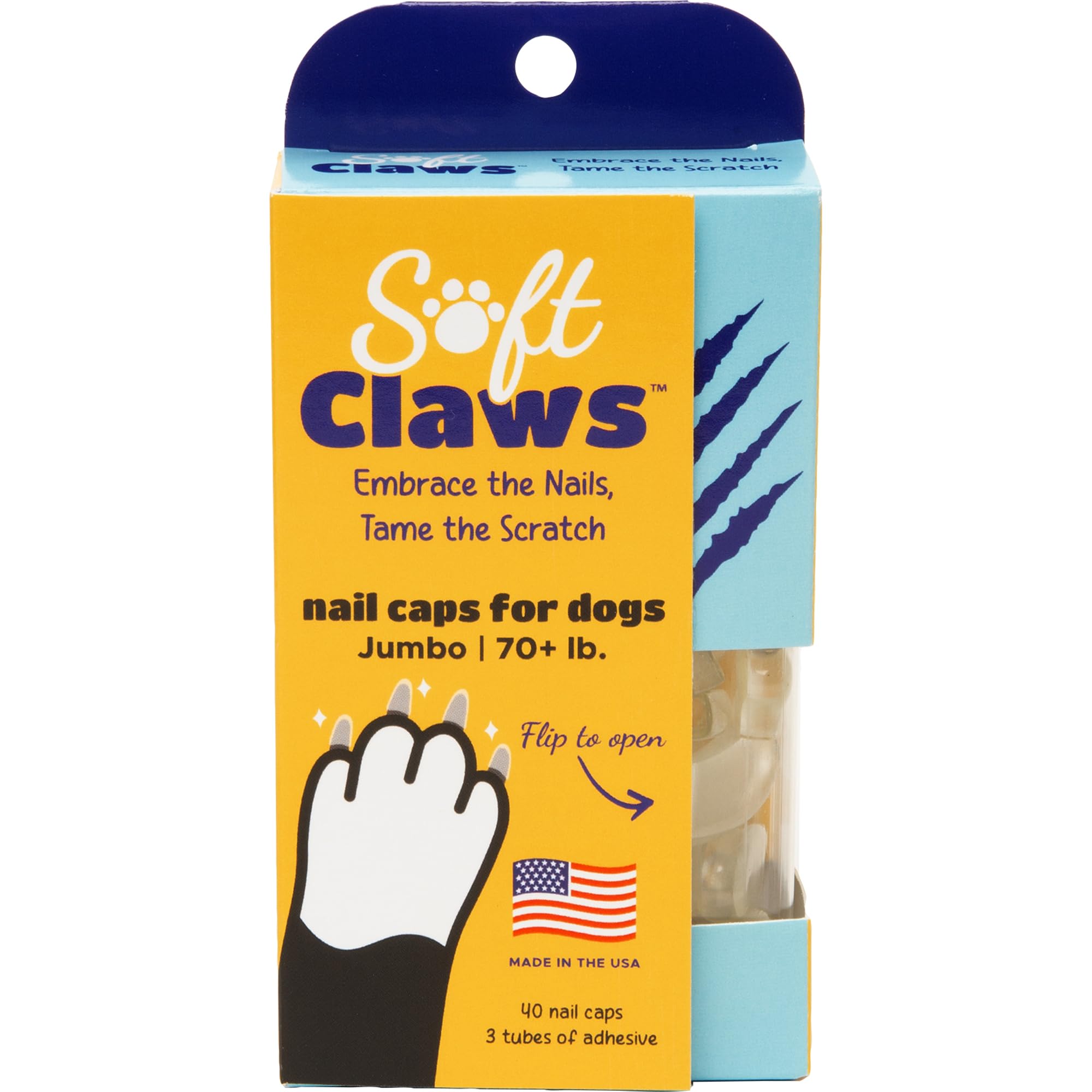 Soft Claws capas de uñas para perro naturales, agarre cómodo