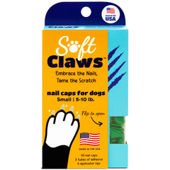 Soft Claws: capas de uñas para perro verde pequeño con ajuste seguro.