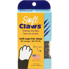 Soft Claws Nail Caps, paquete de 40 tapas negros para perros XX-Large, protección de suelos.