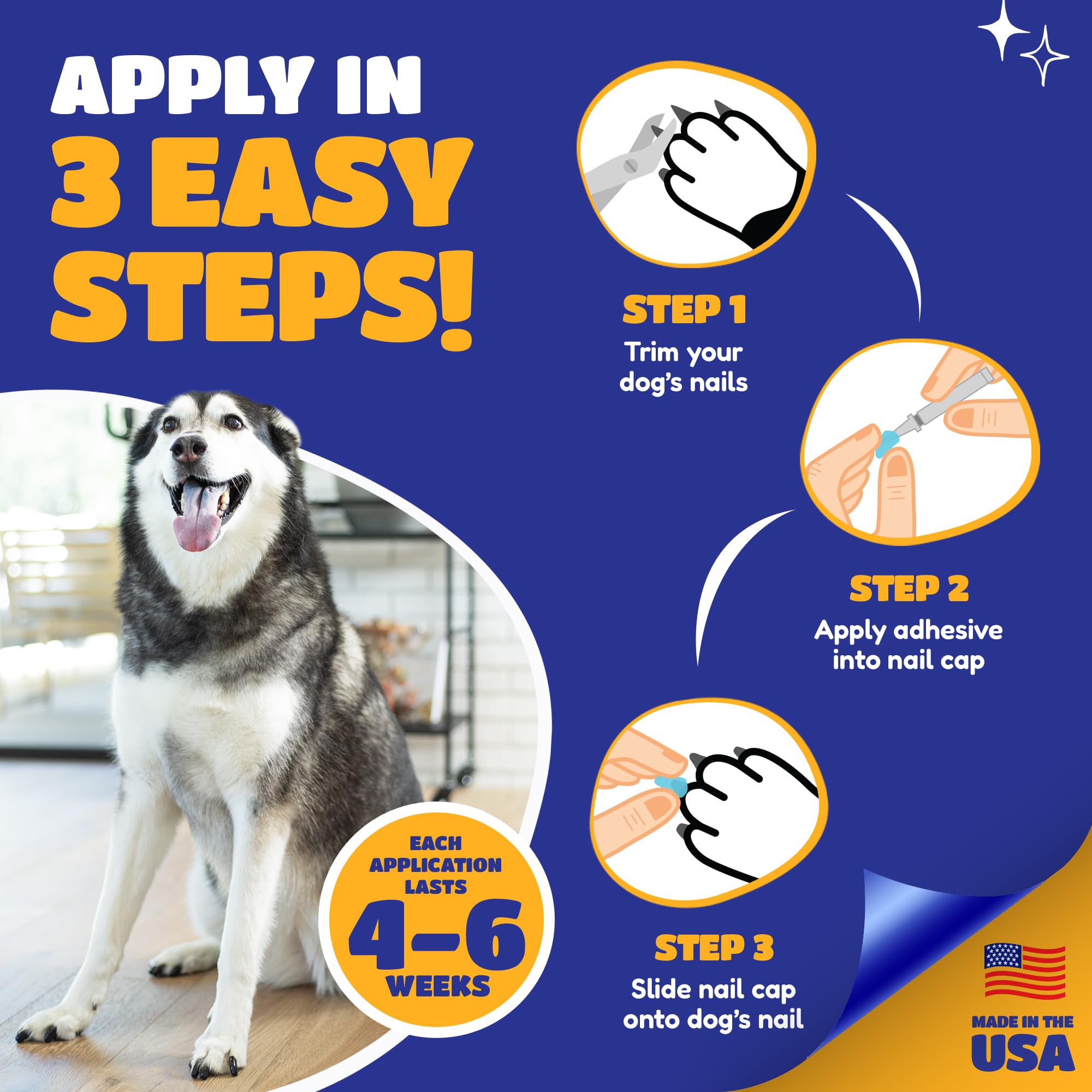 Soft Claws Nail Caps ideal para perros mayores con artritis y superficies resbaladizas.