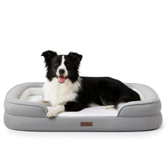 Soft Touch cama ortopédica para perro grande con pelo sintético suave para confort diario
