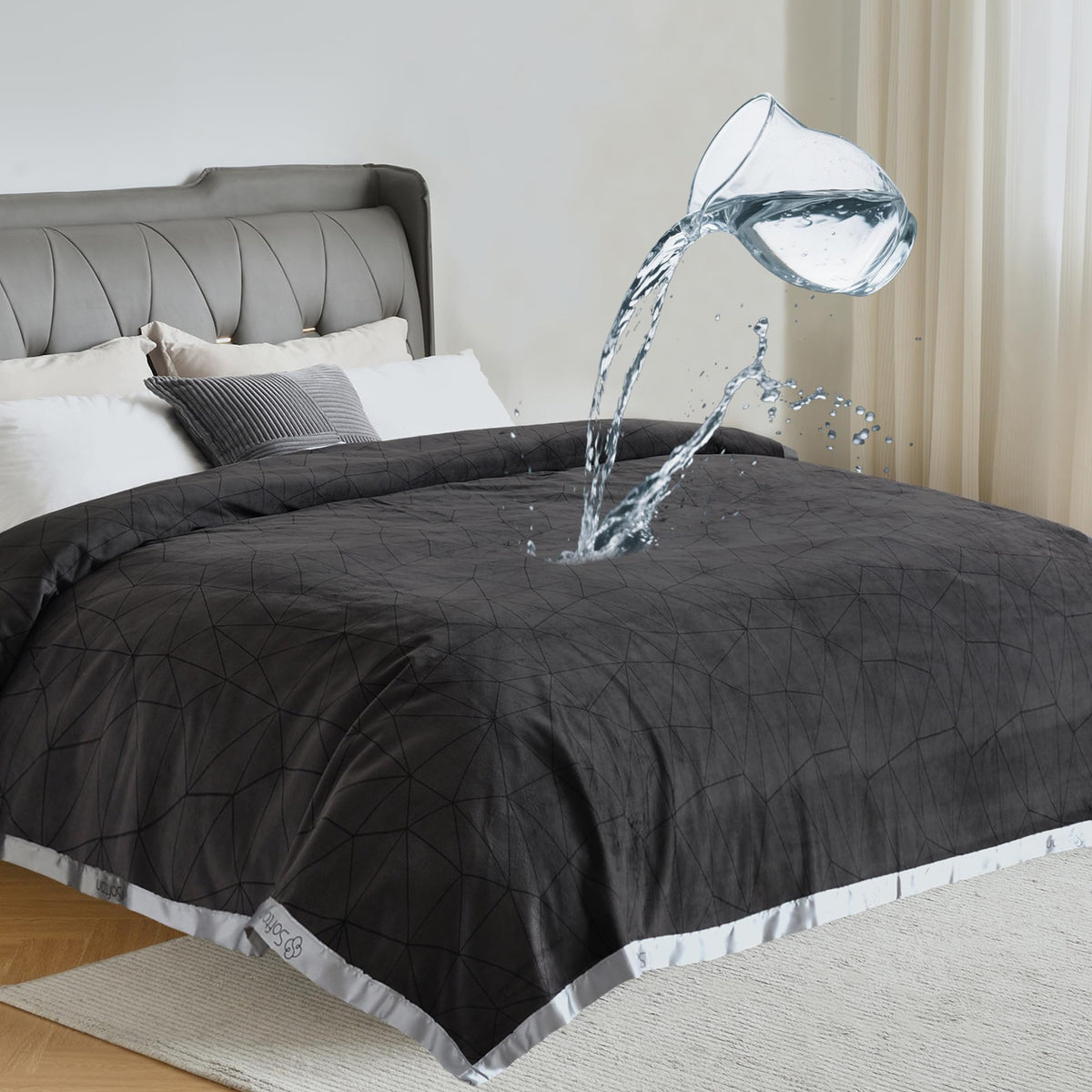 Softan manta impermeable para cama, protege derrames y manchas para un sueño cómodo