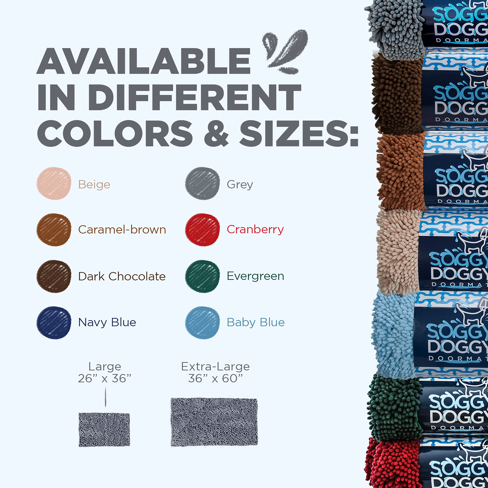 Soggy Doggy Doormat ofrece confort suave para las patas y el vientre
