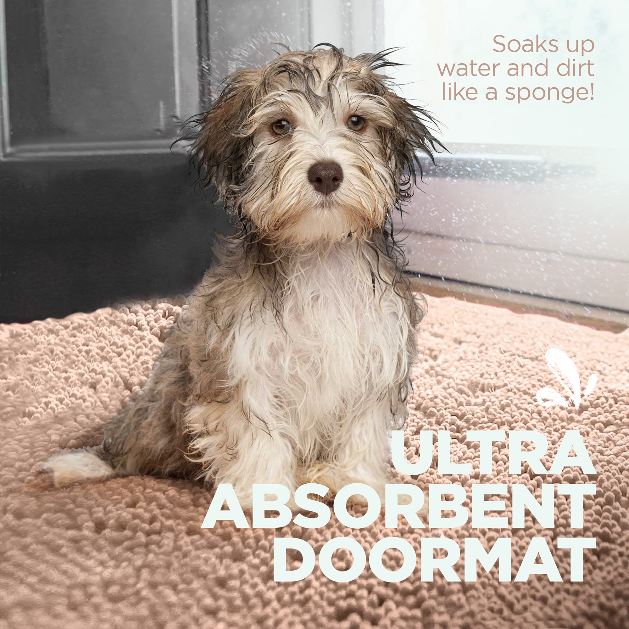 Soggy Doggy Doormat secado rápido para perros, reduciendo olores tras salidas al exterior.