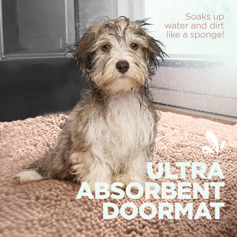 Soggy Doggy Doormat secado rápido para perros, reduciendo olores tras salidas al exterior.