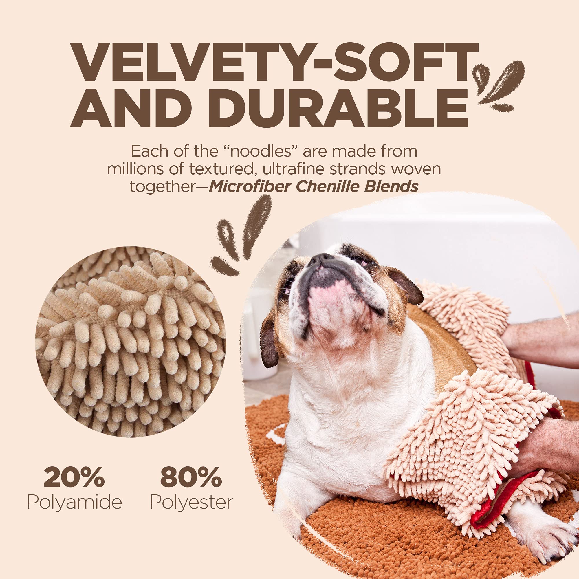 Soggy Doggy Super Shammy: chenille suave cuida patas sensibles