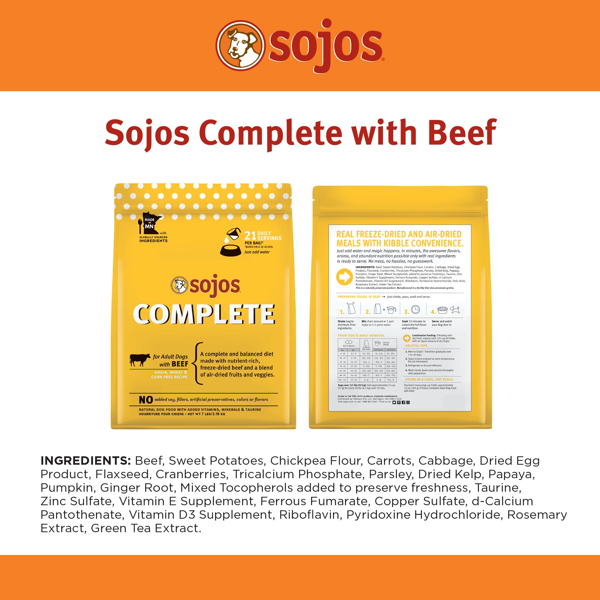 Sojos alimento crudo sin cereales, conveniente para dieta especial.